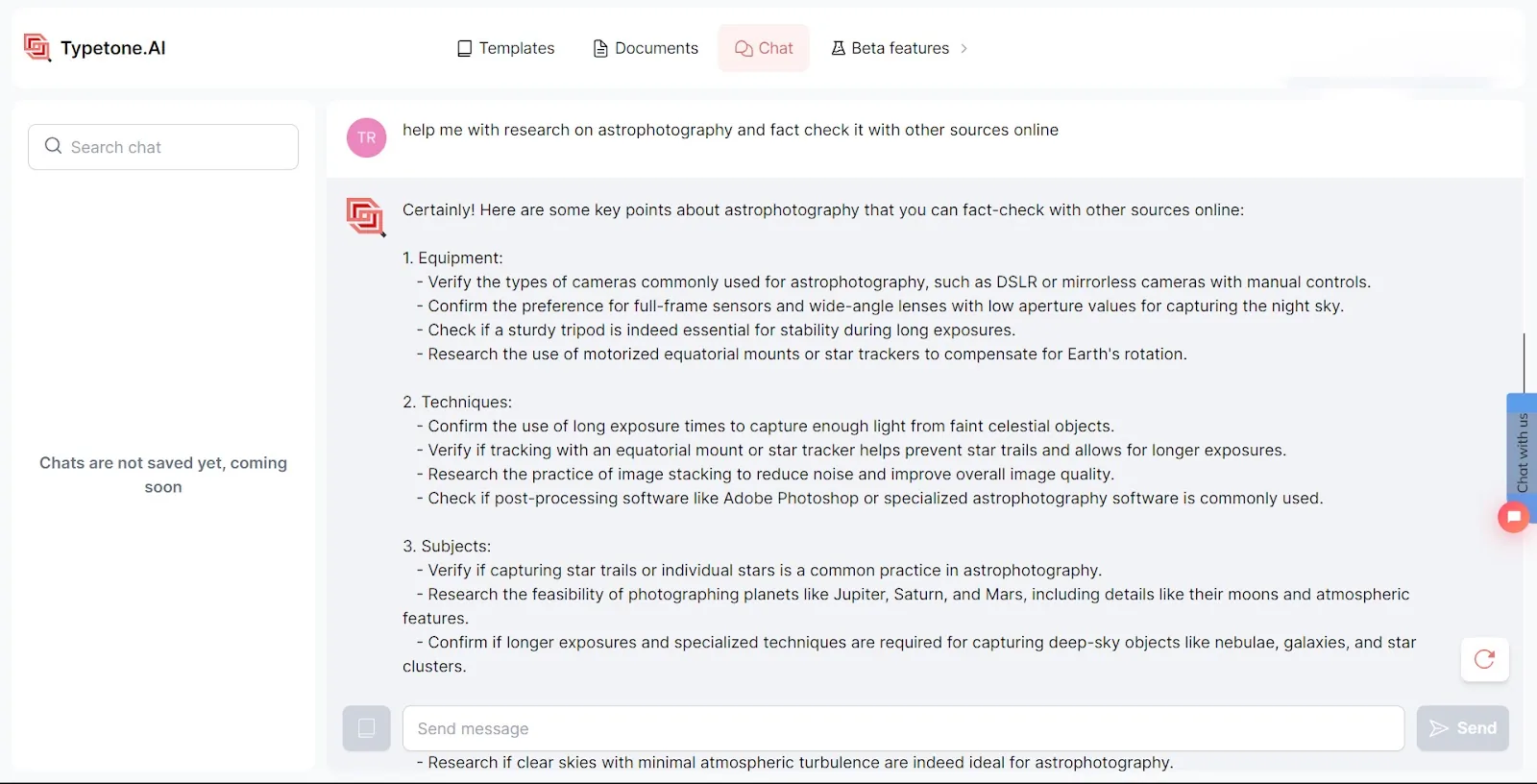 Perform research for your blog topic with AI