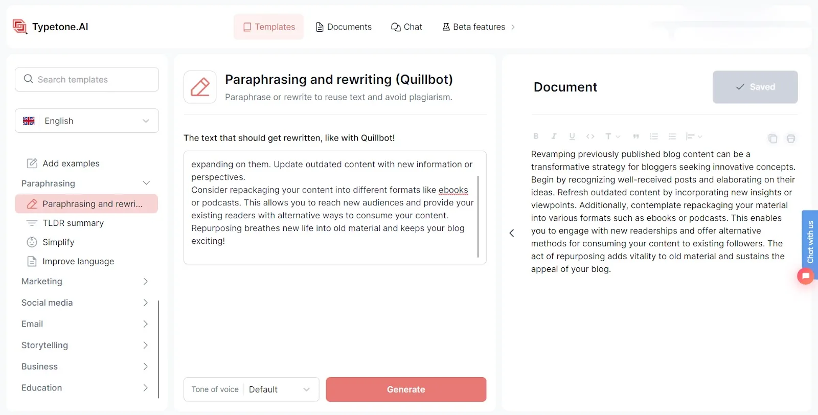 Use our paraphrasing tool to repurpose blog topics