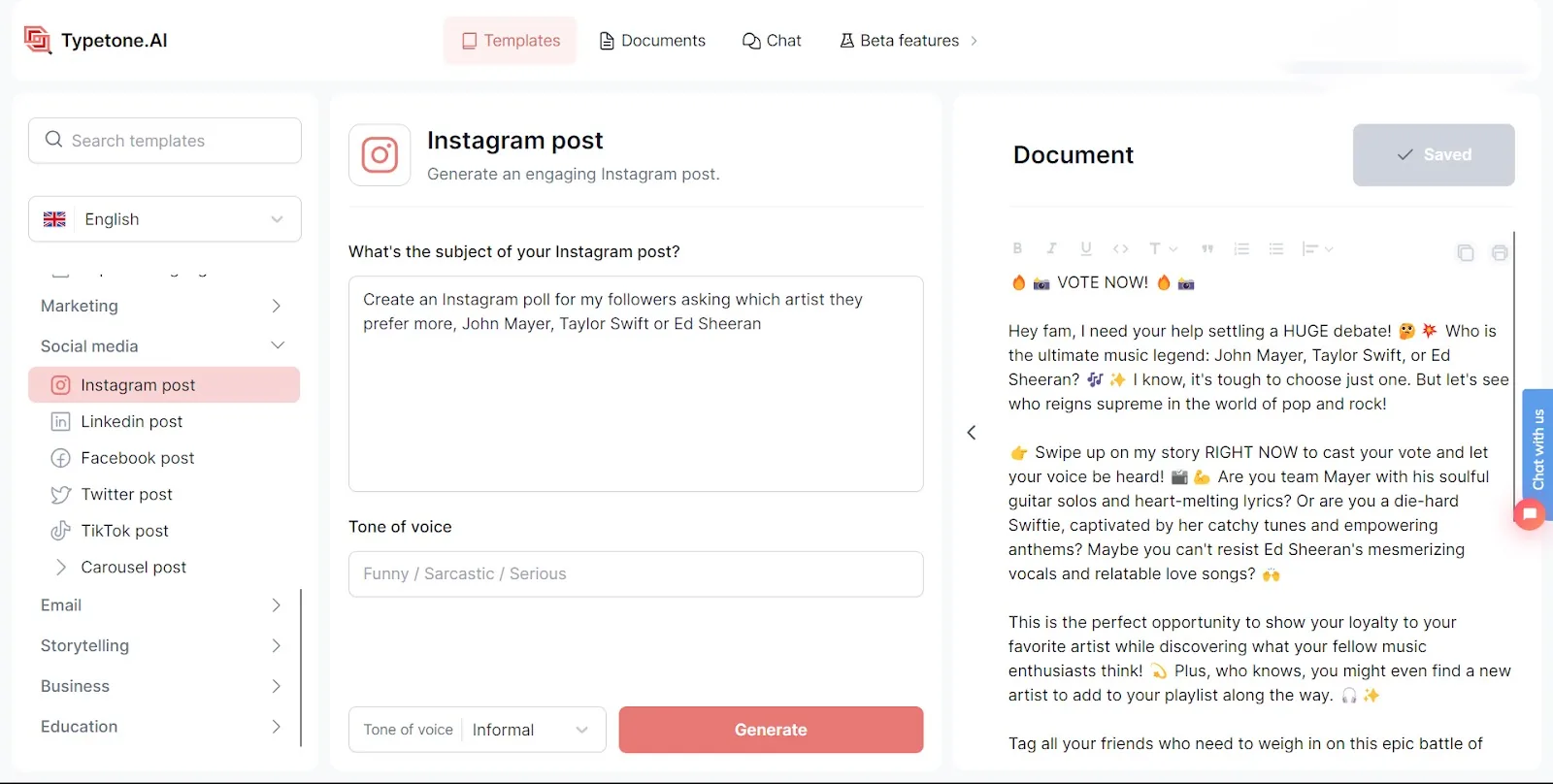 Create social media polls to find out what blog topics you should write about