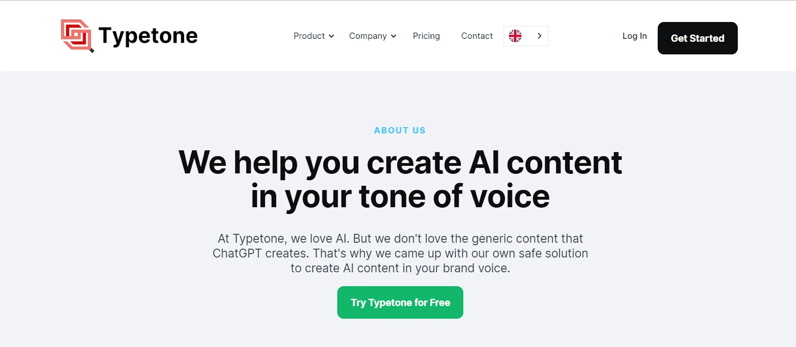 Page web de Typetone AI