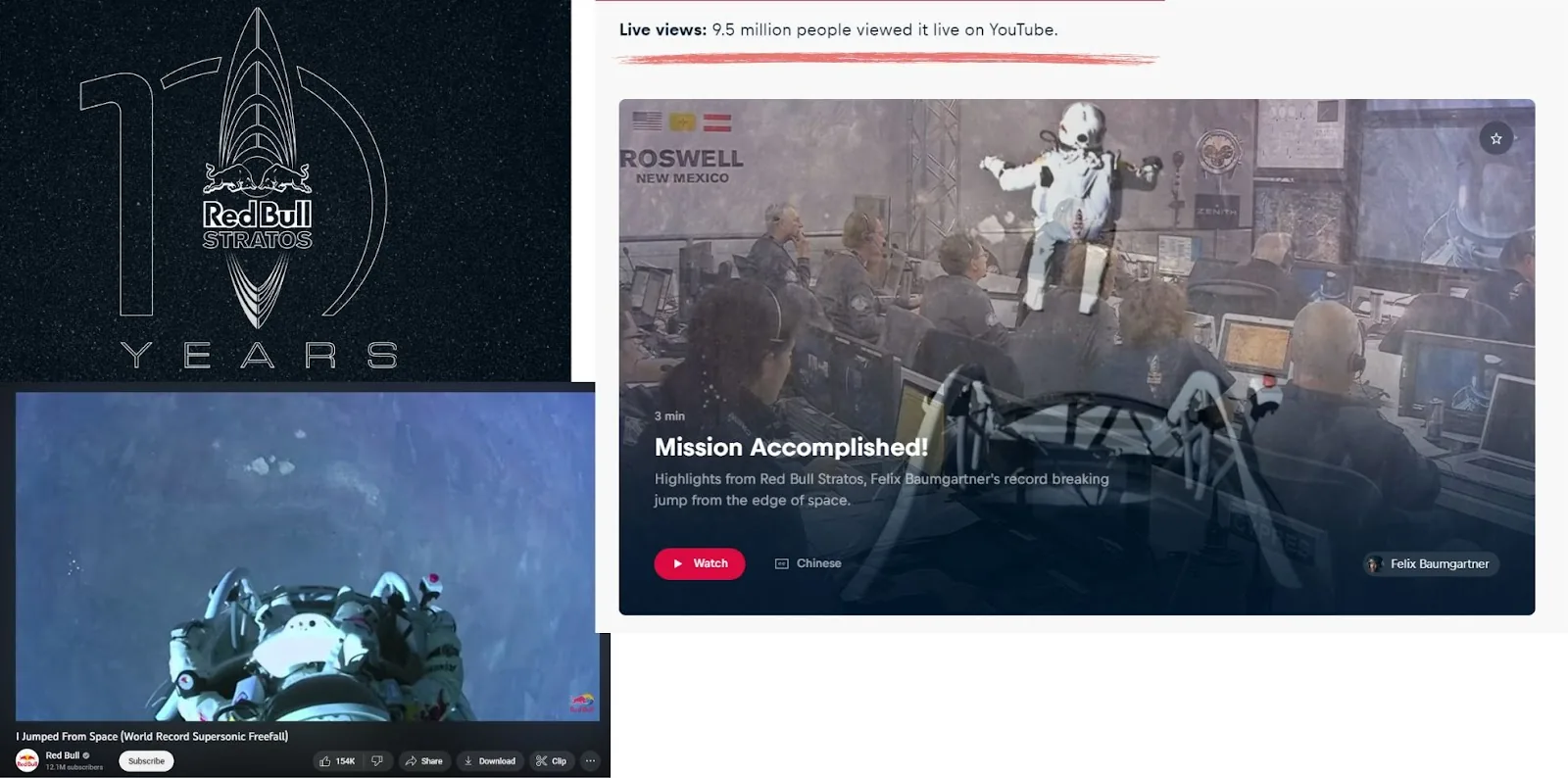 content marketing voorbeeld: Redbull's Stratos-campagne met Felix Baumgartner.