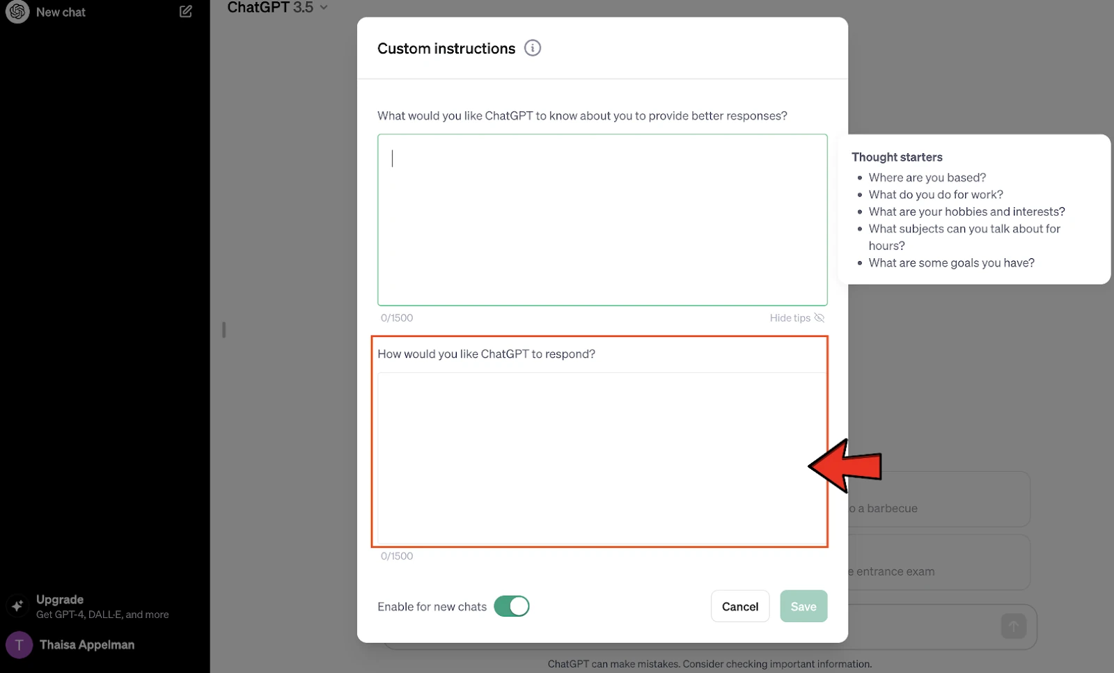 Sådan udfylder du custom instructions i ChatGPT