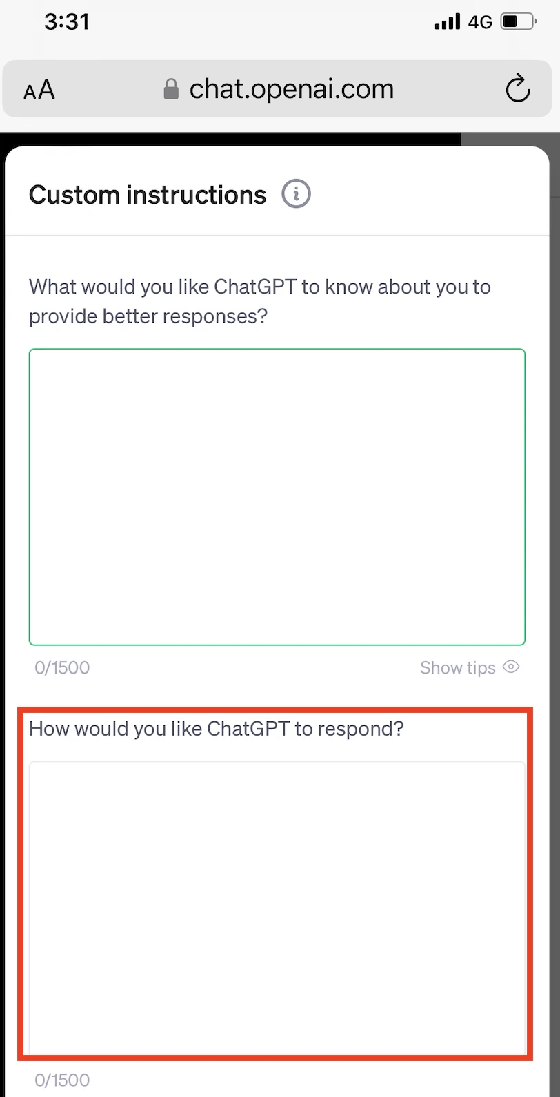 Sådan udfylder du custom instructions-feltet i ChatGPT