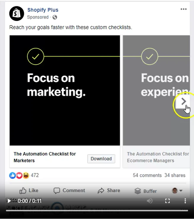 Eksempel på Shopify Facebook-annonce
