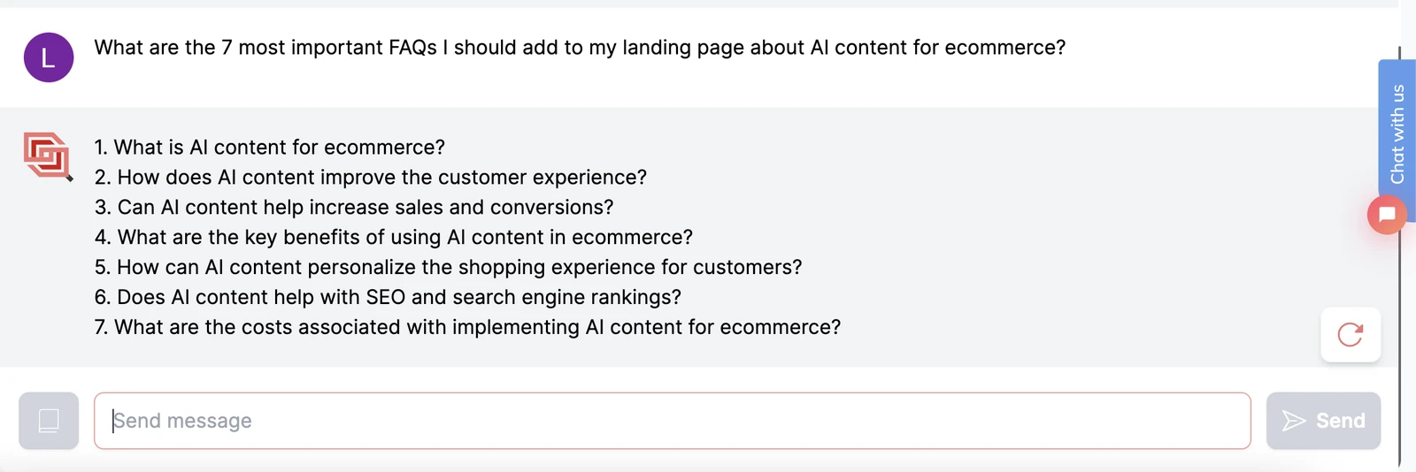 Ask Typetone Chat for FAQ examples