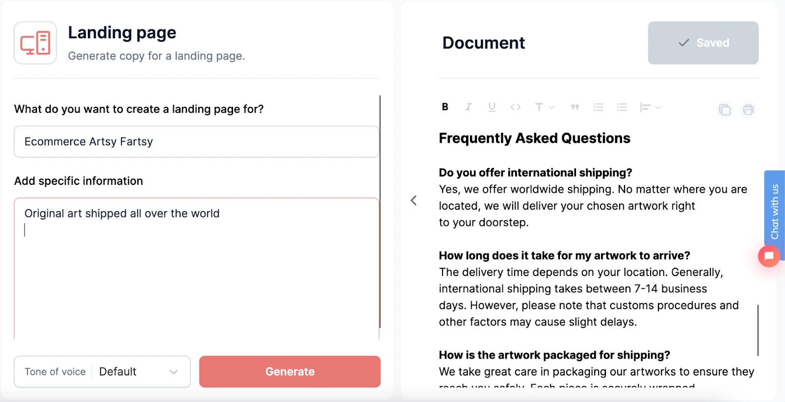 Typetone AI landing page template