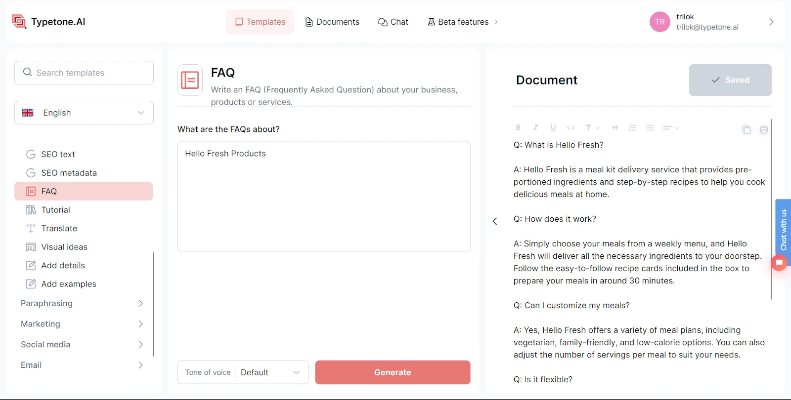 Typetone AI FAQ template