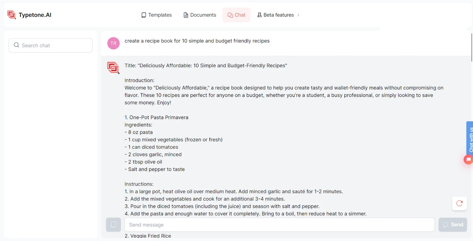 Chatbot de Typetone usando GPT-3