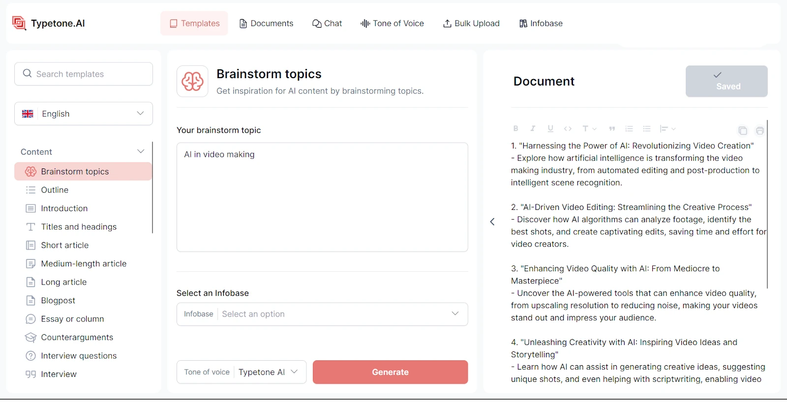 Typetone AI brainstorm-template