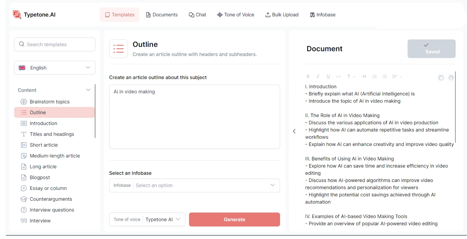 Typetone AI outline-template