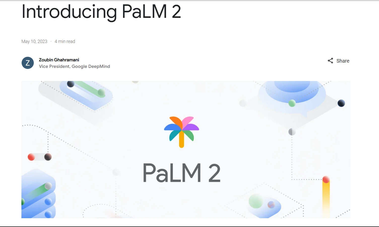 PaLM 2 homepage