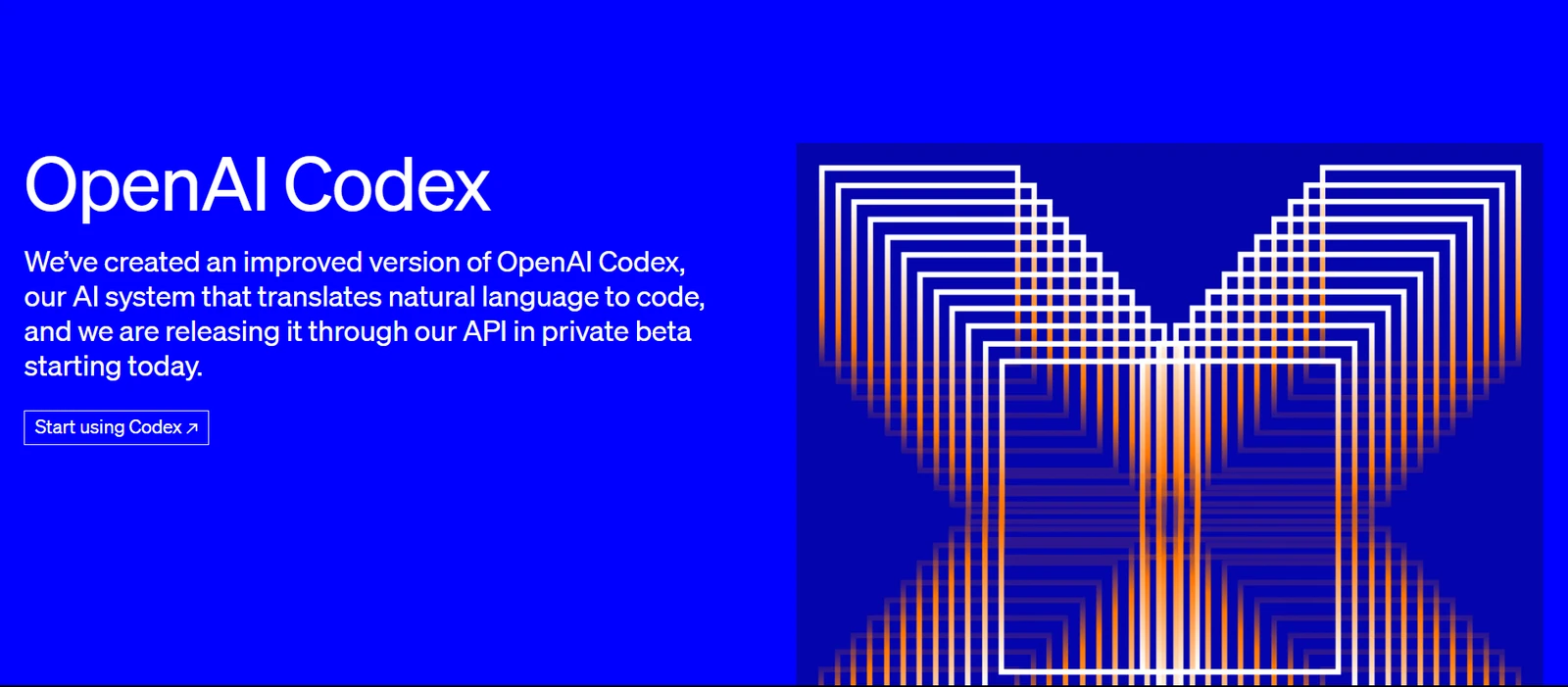 Open AI Codex homepage