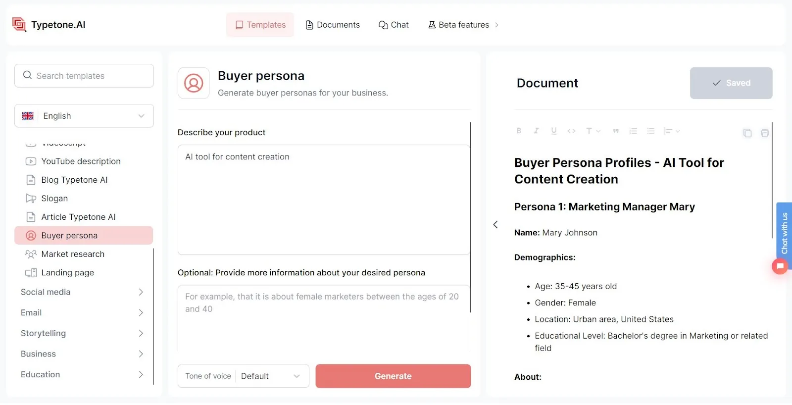 Nutze Typetones Buyer-Persona-Vorlage, um Buyer Personas für deinen LinkedIn-Post zu erstellen