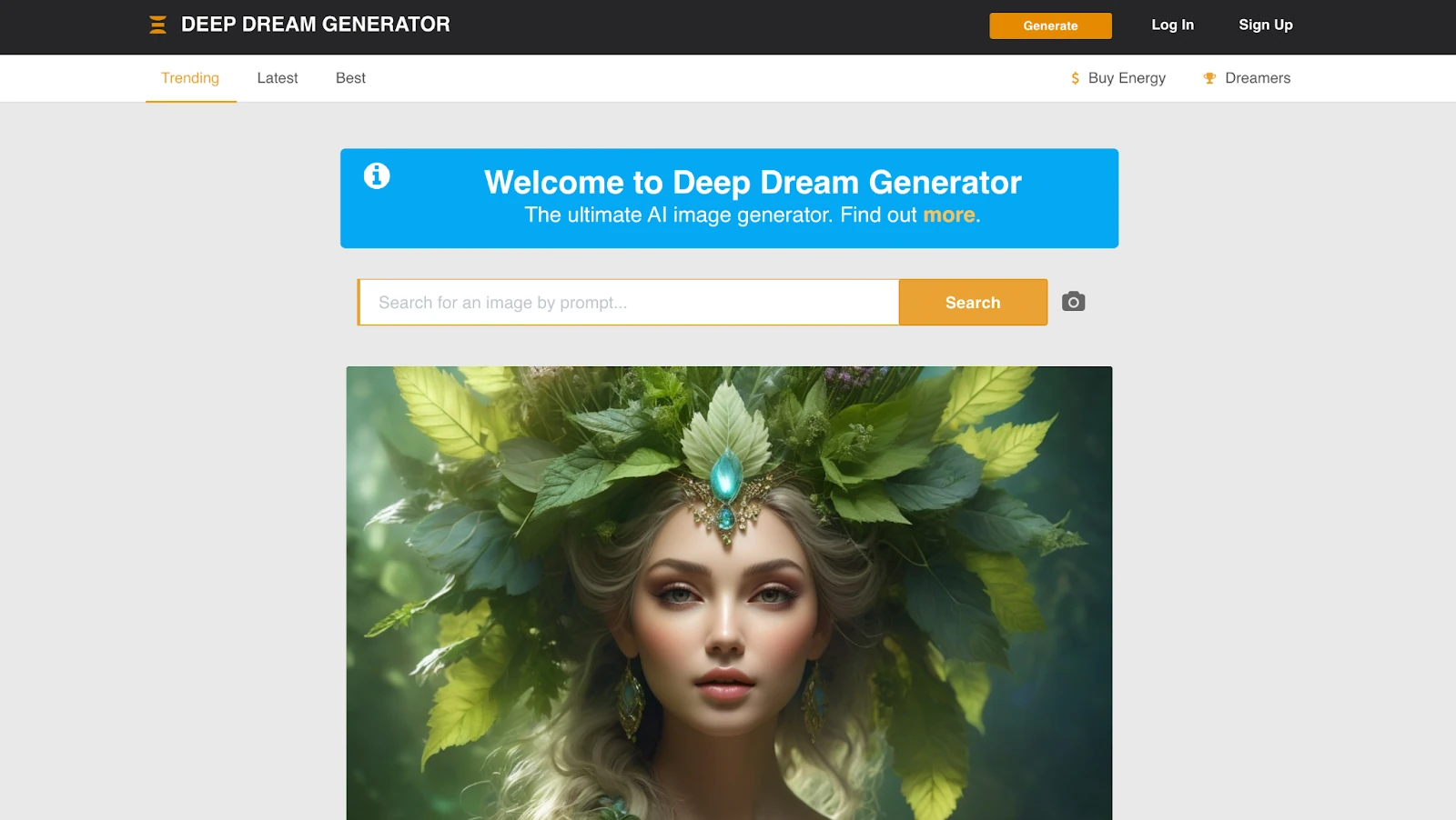 Deep Dream Generator visuele AI-tool